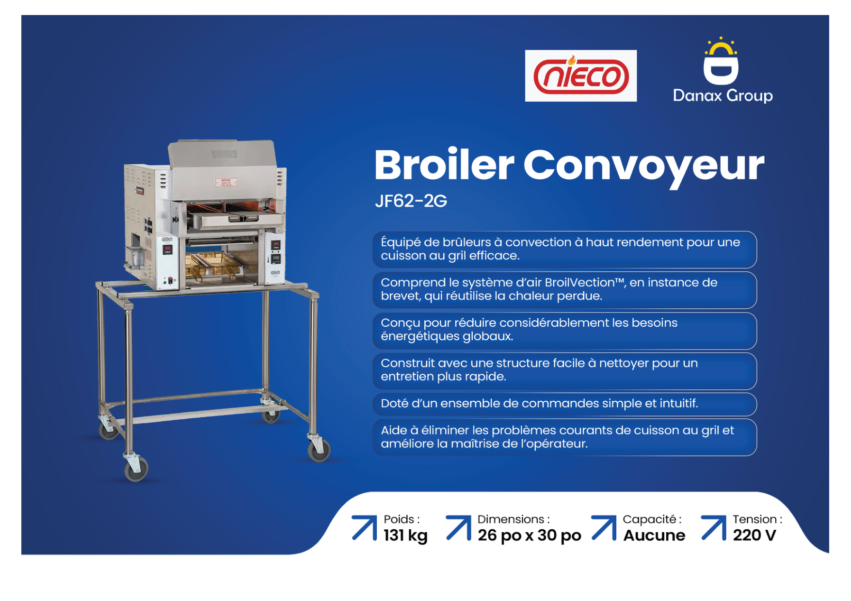 Broiler Convoyeur JF62-2G